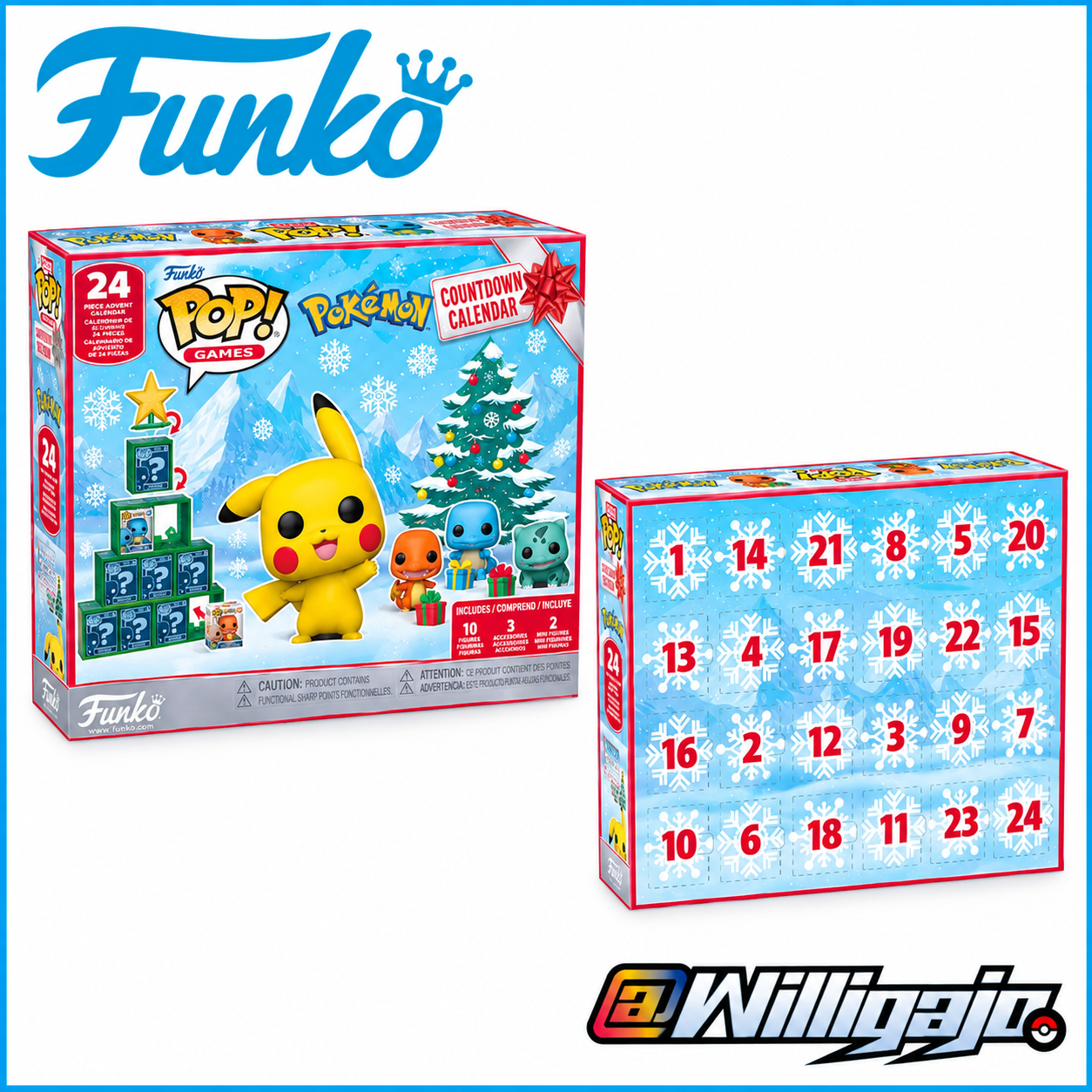 Funko Bitty Pop Countdown Calendar: Pokemon Calendario Navidad 24 dias