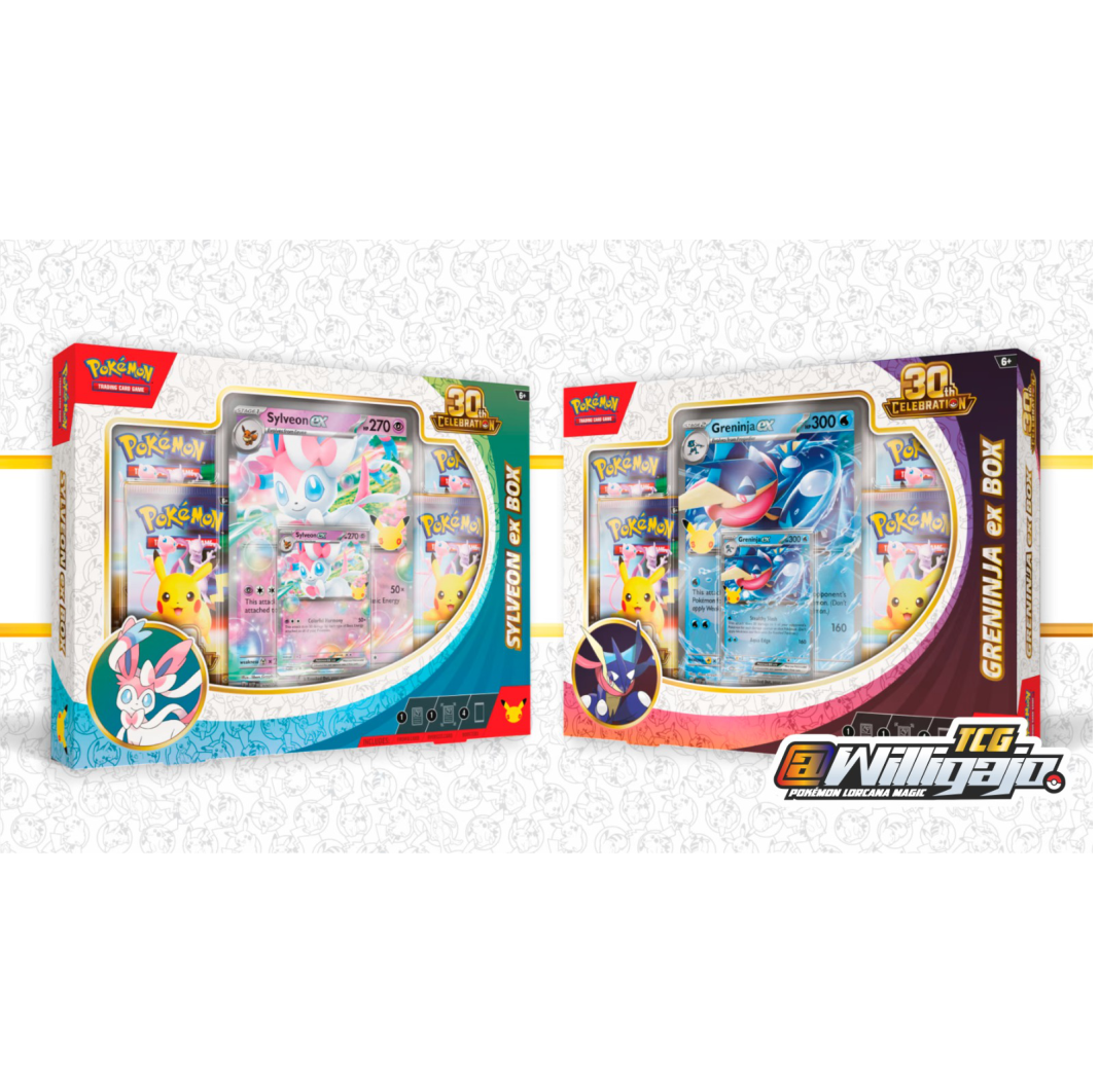 Caja de Pokémon ex conmemorativa del 30th Celebreation Sylveon ex y Greninja ex (Par) (ingles)